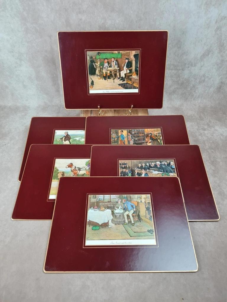 Lot de 6 dessous de table Lady Clare Matador 🍷 | Scènes Charles Dickens vintage 🇬🇧